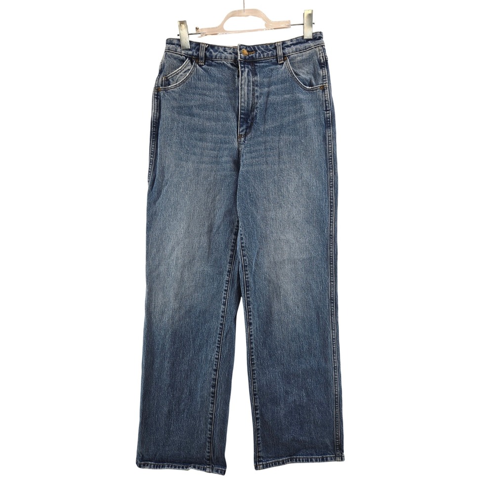 Rollas Heidi High Rise Loose Straight‎ Leg Jeans Medium Wash Blue Womens Size 31